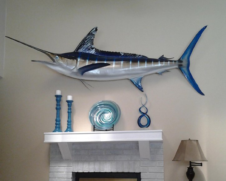 Blue Marlin from Gray Taxidermy over fire place