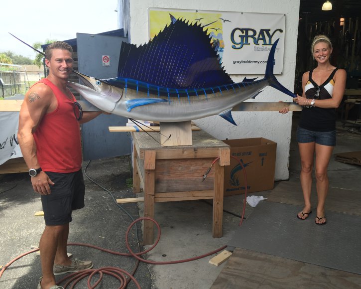 Couple with Sailfish from Gray Taxidermy