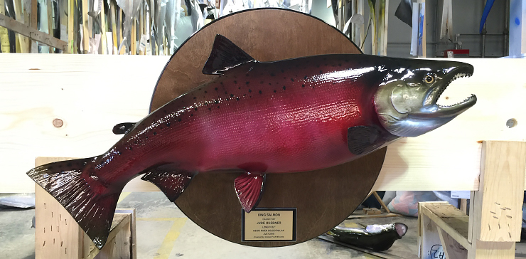 King Salmon on wood plaque