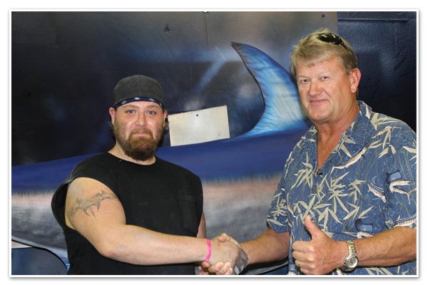 Guy Harvey Thanking Tyler at Gray Taxidermy